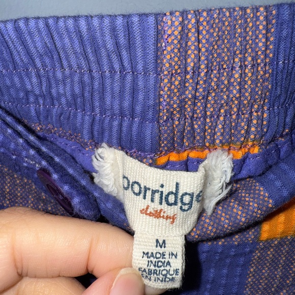 Anthropologie Porridge Preppy Plaid Indie WideLeg Pant Purple & Orange Sz M EUC - Picture 8 of 14